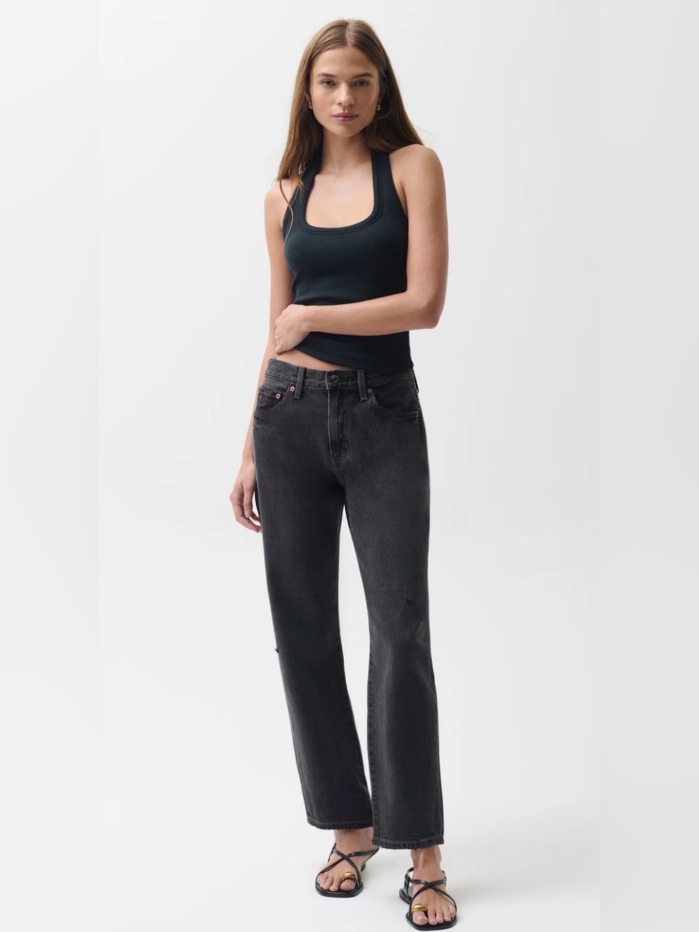NWT - PISTOLA - LEXI MID RISE BOWED STRAIGHT LEG JEANS IN MERCURY - SIZE 24